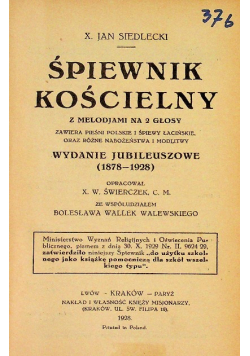 Śpiewnik kościelny 1928 r.