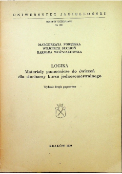 Logika materiały pomocnicze do ćwiczeń dla słuchaczy kursu jednosemestrowego