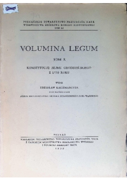 Volumina legum Tom X Konstytucje Sejmu Grodzieńskiego z 1793 roku