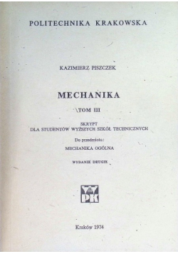 Mechanika Tom III