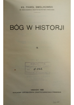 Bóg w historji Tom II  1926 r