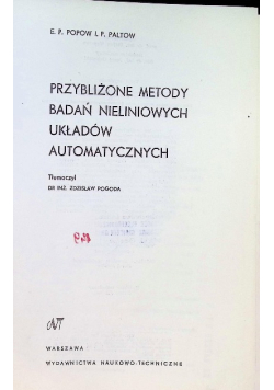Przybliżone metody badań nieliniowych układów automatycznych