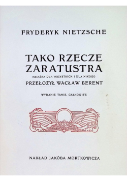 Tako rzecze zaratustra