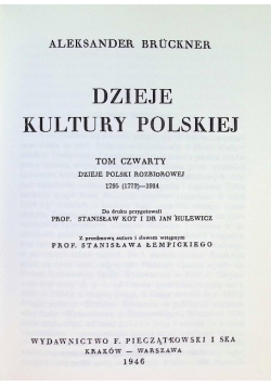 Dzieje kultury polskiej Tom IV