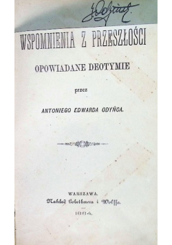 Wspomnienia z przeszłości, 1884 r.