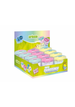 Temperówka potrójna z pojemnikiem pastel (12szt)