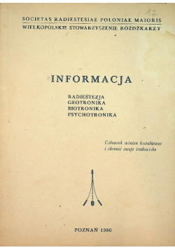 Informacja radiestezja geotronika biotronika psychotronika