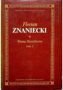 Pisma filozoficzne Tom 1