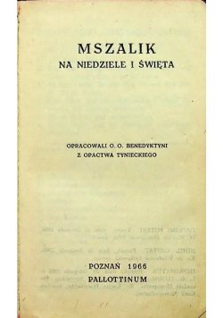 Mszalik na niedzielę i święta