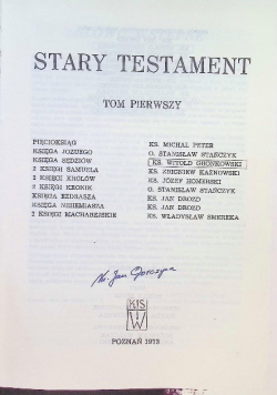 Stary Testament Tom I