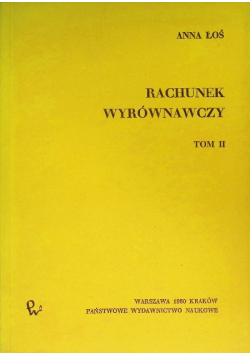 Rachunek wyrównawczy, Tom II