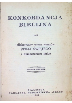 Konkordancja biblijna 1939 r.