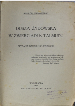 Dusza żydowska w zwierciadle Talmudu, 1920 r.