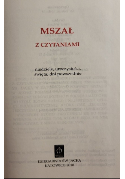 Mszał z czytaniami niedziele uroczystości święta dni powszednie