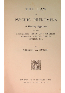 The law of psychic phenomena, 1893 r.