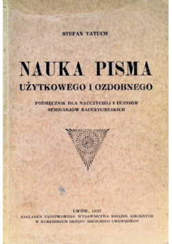 Nauka pisma użytkowego i ozdobnego 1927 r