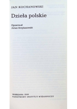 Kochanowski Dzieła polskie