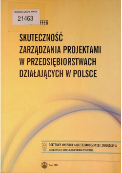 Skuteczność zarzadzania projektami w przedsiębiorstwach działających w Polsce