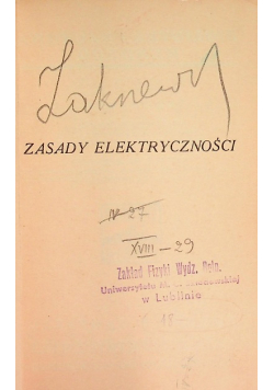 zasady elektryczności 1913r.