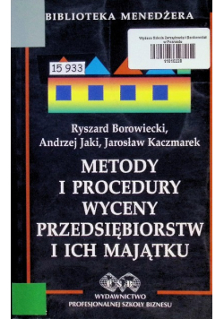 Metody i procedury wyceny przedsiębiorstw i ich majątku