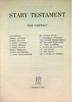 Stary Testament Tom I