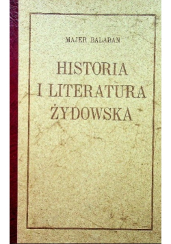 Historia i literatura żydowska Tom I