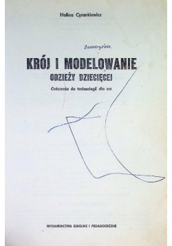 Krój i modelowanie odzieży dziecięcej