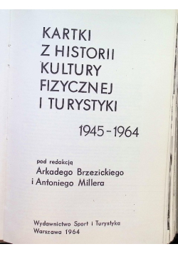 Kartki z historii kultury fizycznej i turystyki
