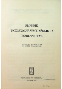 Słownik wczesnochrześcijańskiego piśmiennictwa