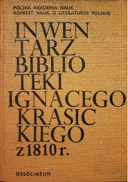 Inwentarz biblioteki Ignacego Krasickiego z 1810 r