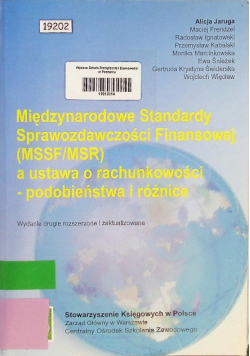 Międzynarodowe standardy Sprawozdawczości finansowej a ustawa o rachunkowości