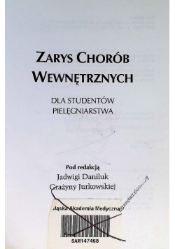 Zarys chorób wewnętrznych dla studentów pielęgniarstwa