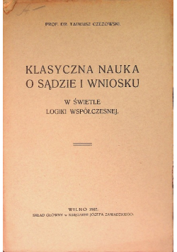 Klasyczna nauka o sadzie i wniosku 1927r.