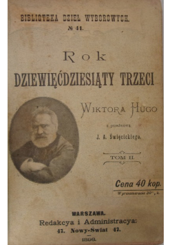 Rok dziewięćdziesiąty trzeci Tom II 1898 r.