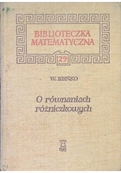 O równaniach różniczkowych Tom 29