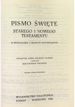 Pismo Święte Starego i Nowego Testamentu
