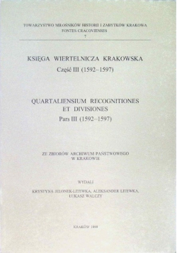 Księga wiertelnicza krakowska Część 3