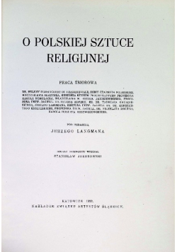 O Polskiej sztuce Religijnej 1932 r.