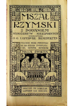 Mszał Rzymski z dodatkiem Nabożeństw Nieszpornych 1931 r