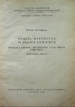 Pojęcia materialne w prawie cywilnym