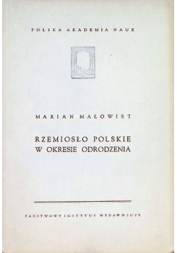 Rzemiosło opolskie w okresie odrodzenia