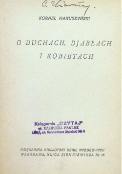 O duchach, djabłach i kobietach, ok. 1924 r.