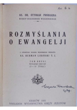 Rozmyślania o ewangelji, 1931 r.