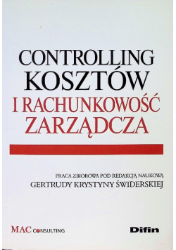 Controlling kosztów i rachunkowość zarządcza