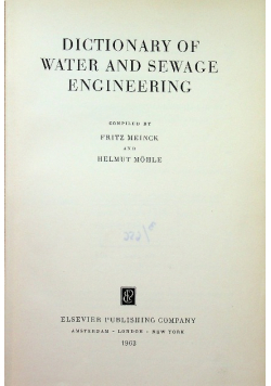 Dictionary of water and sewage engineering