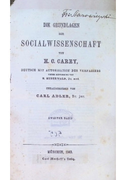 Die grundlagen der socialwissenschaft 1863 r