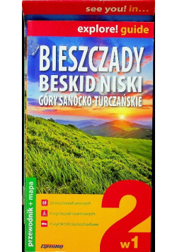 Bieszczady Beskid Niski Góry Sanocko Turczańskie 2w1 Przewodnik plus mapa