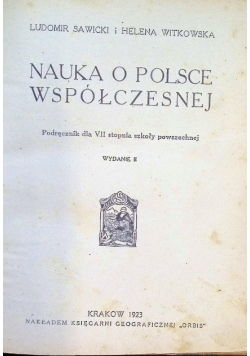 Nauka o Polsce współczesnej, 1923 r.