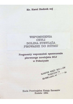 Wspomnienia czyli dolina strwiąża prowadzi do Rzymu