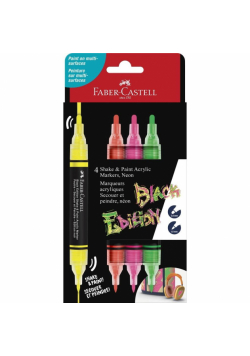 Marker akrylowy Black Edition 4kol FABER-CASTELL
